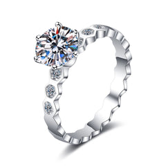 Perfect Angle Round Moissanite Engagement Ring