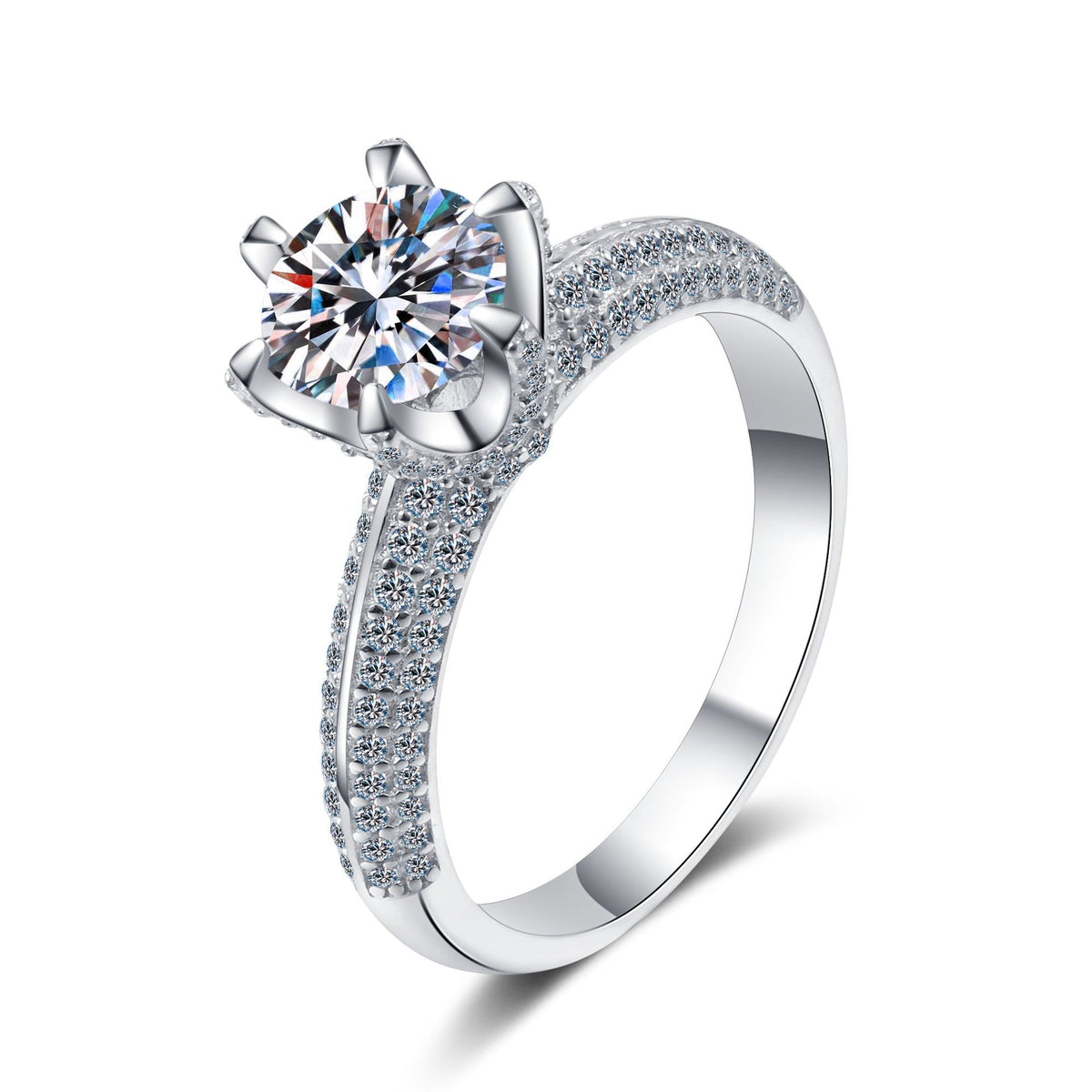 Petite Round Moissanite Engagement Ring