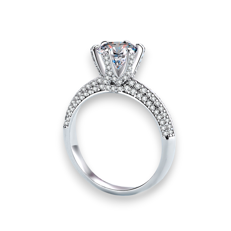 Petite Round Moissanite Engagement Ring