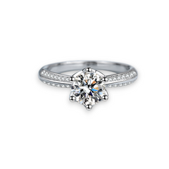 Petite Round Moissanite Engagement Ring