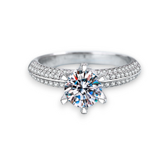 Petite Round Moissanite Engagement Ring