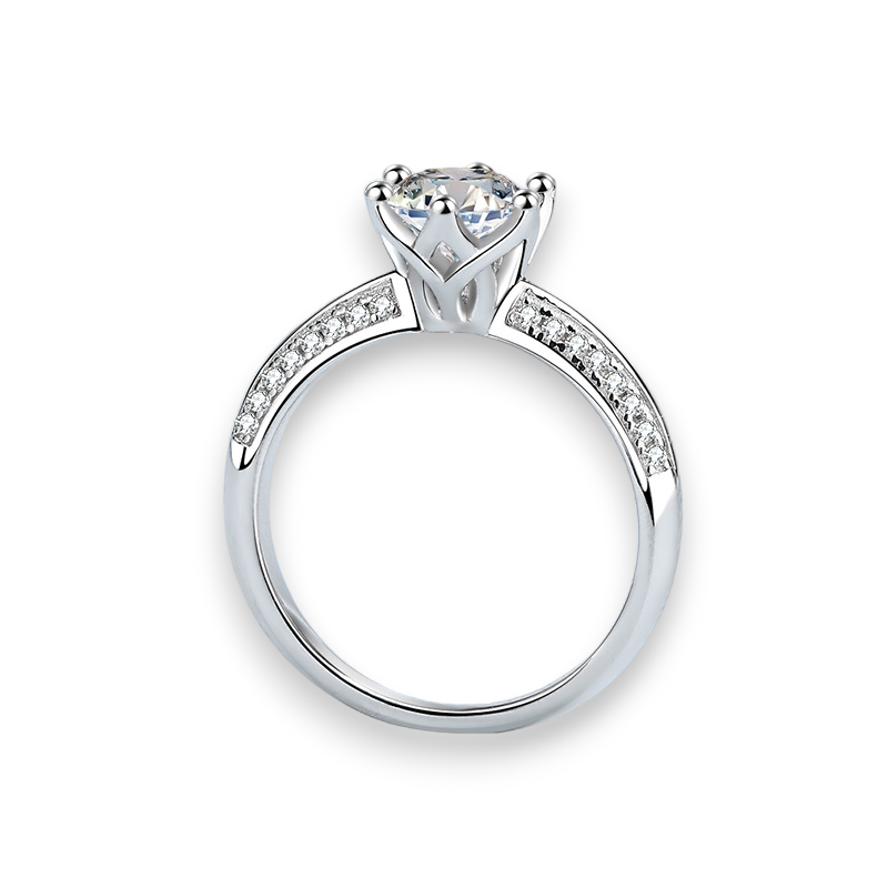 Petite Round Moissanite Engagement Ring