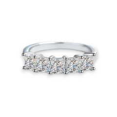 Princess Moissanite Five Stone Ring