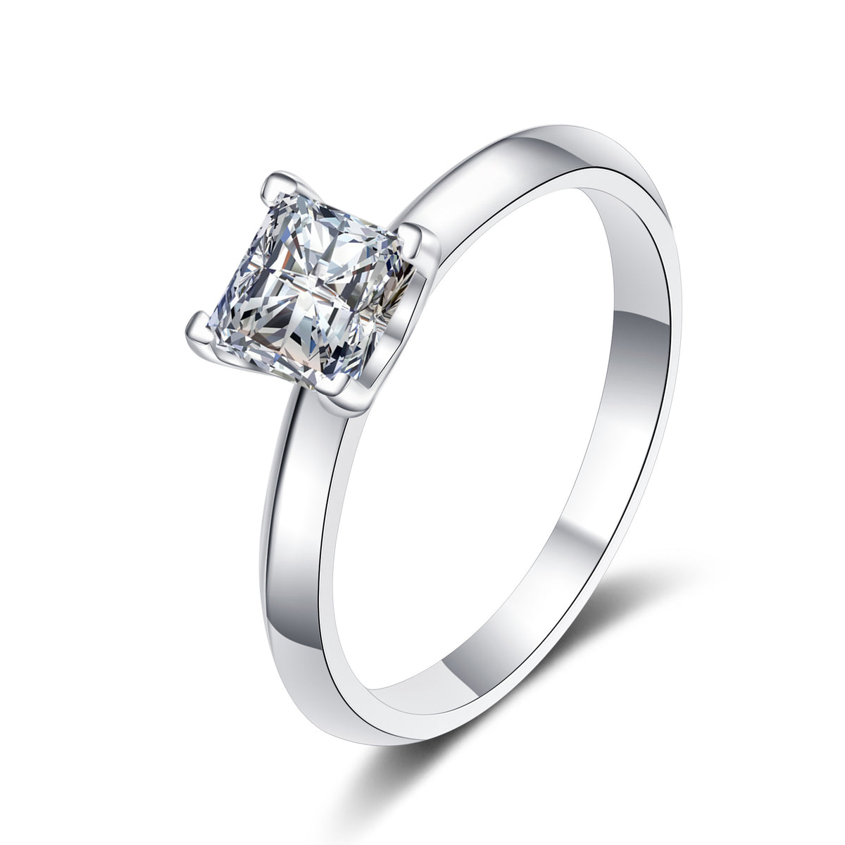 Princess Moissanite Solitaire Ring