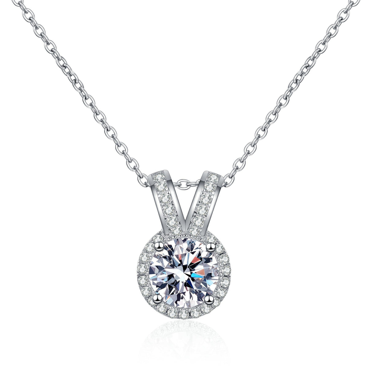 Rabbit Design Moissanite Halo Pendant