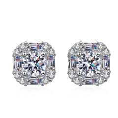 Refine Sugar Design Mix Moissanite Stud Earrings