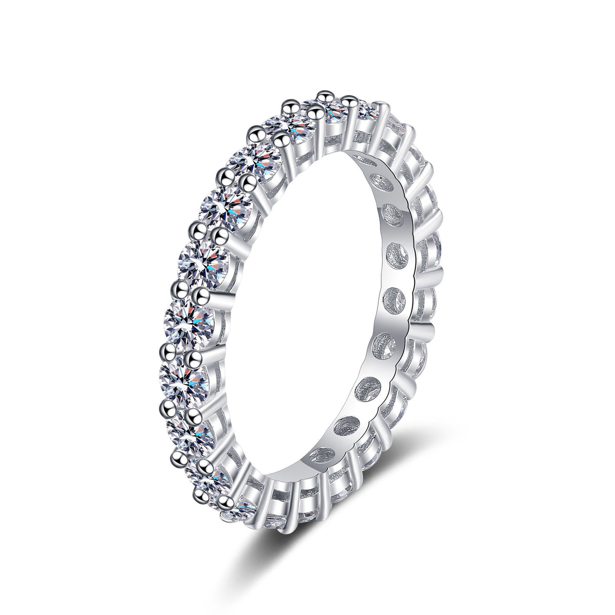 Round Brilliant Moissanite Stackable Band