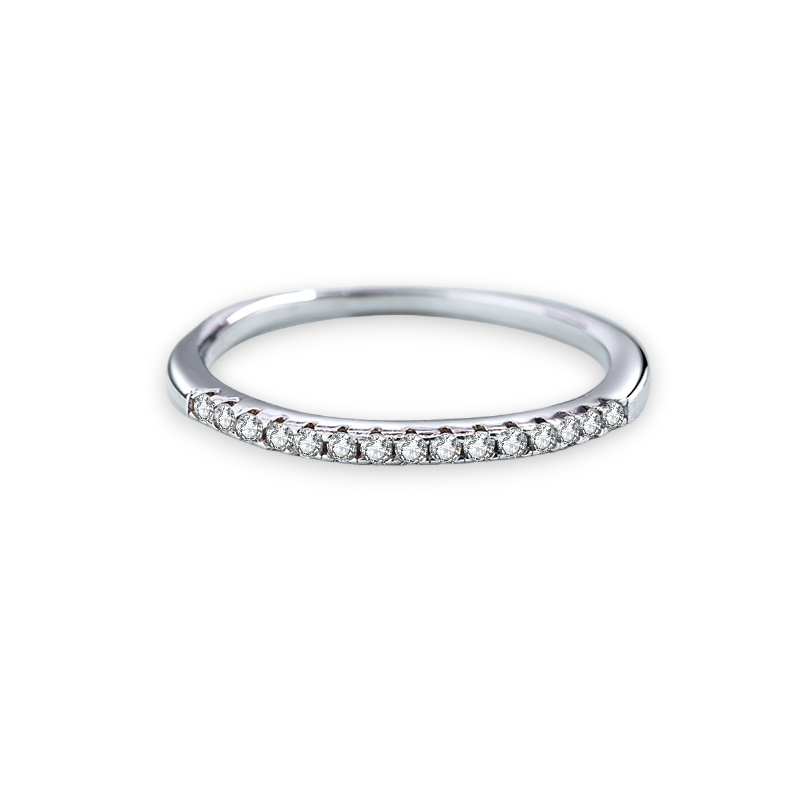 Round Brilliant Moissanite Stackable Band