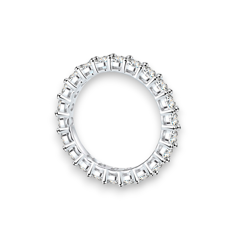 Round Brilliant Moissanite Stackable Band