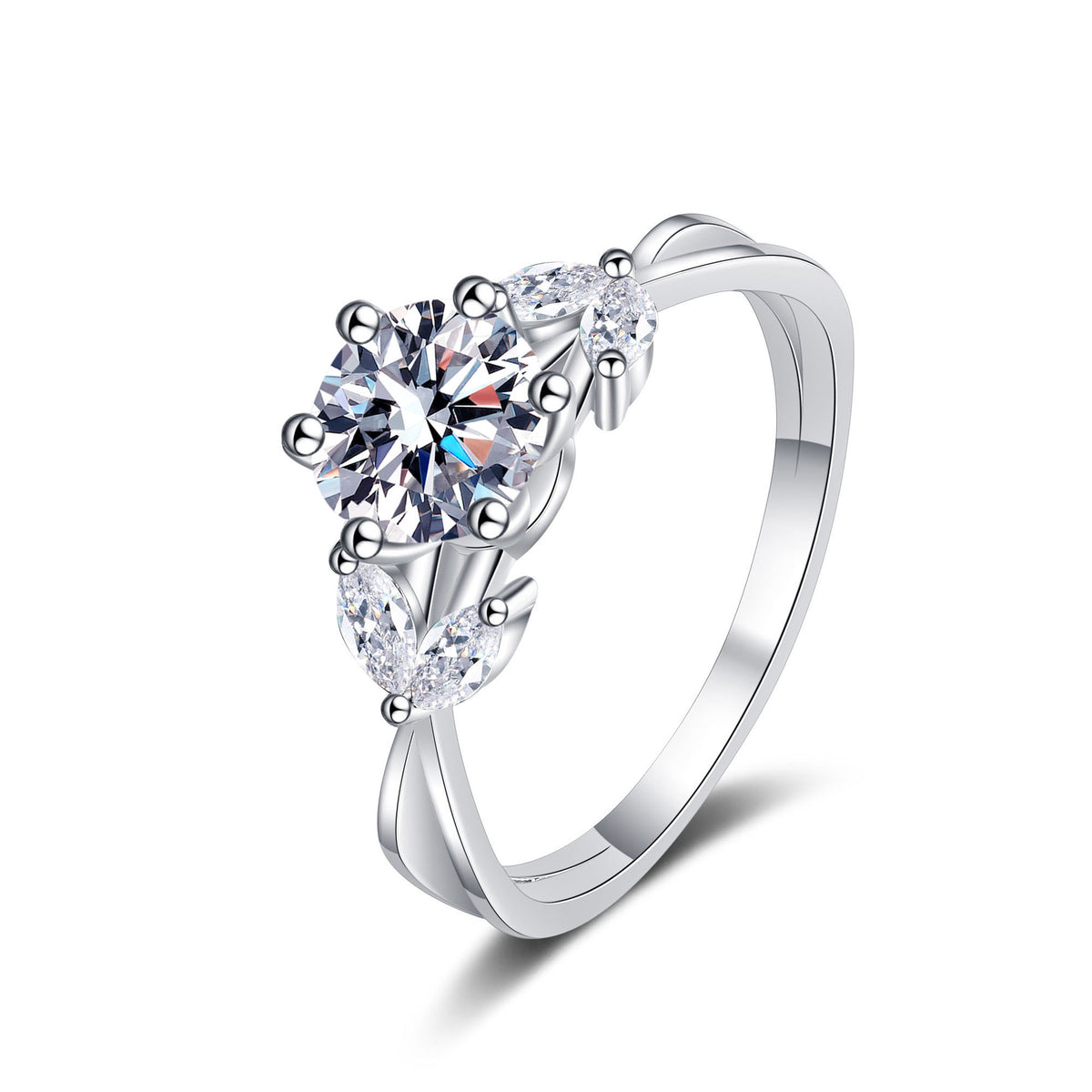 Round Marquise Moissanite Design Ring