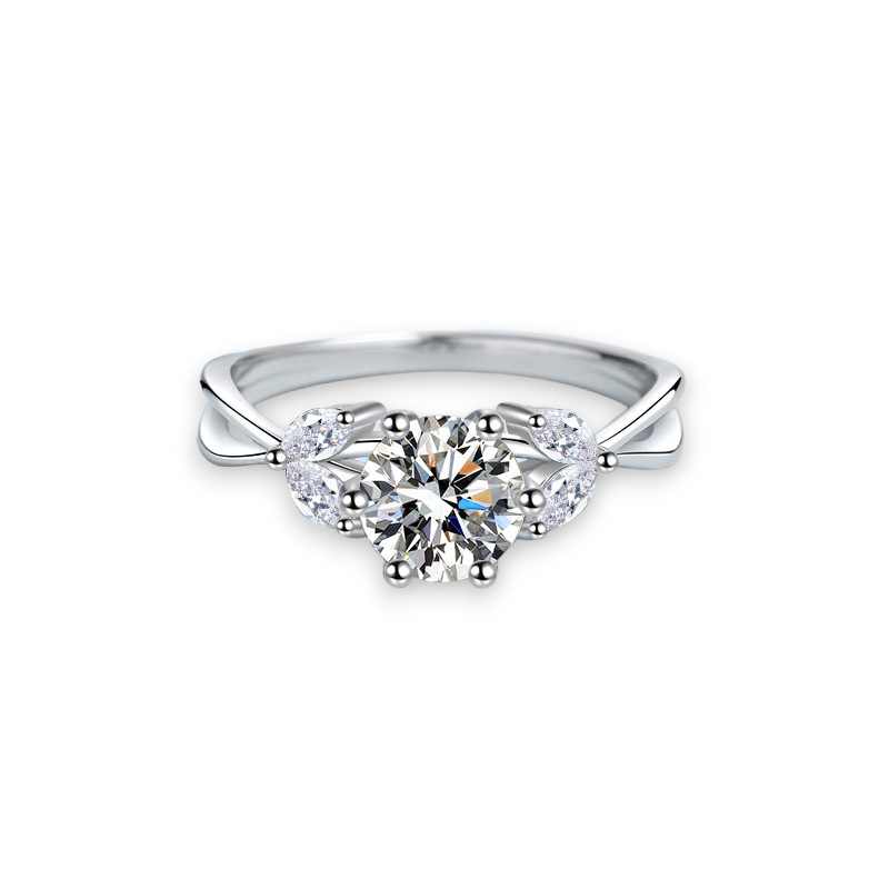 Round Marquise Moissanite Design Ring