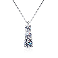 Round Moissanite 3-Stone Pendant