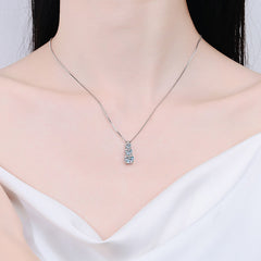 Round Moissanite 3-Stone Pendant