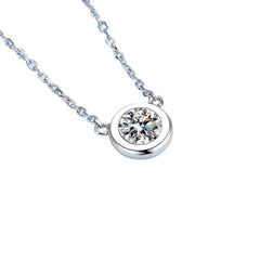 Round Moissanite Bezel Pendant