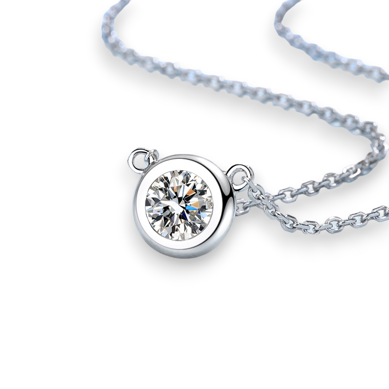 Round Moissanite Bezel Pendant