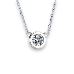 Round Moissanite Bezel Pendant