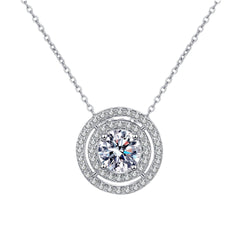 Round Moissanite Circle Eternity Pendant