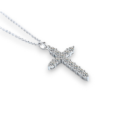 Round Moissanite Cross Pendant