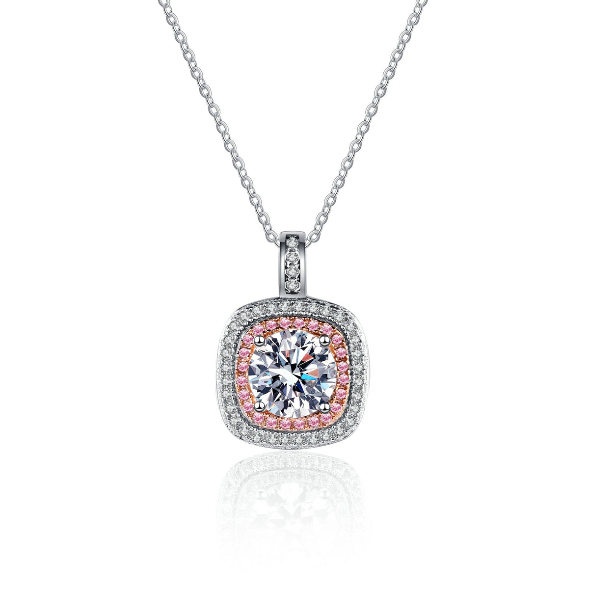 Round Moissanite Halo Pendant