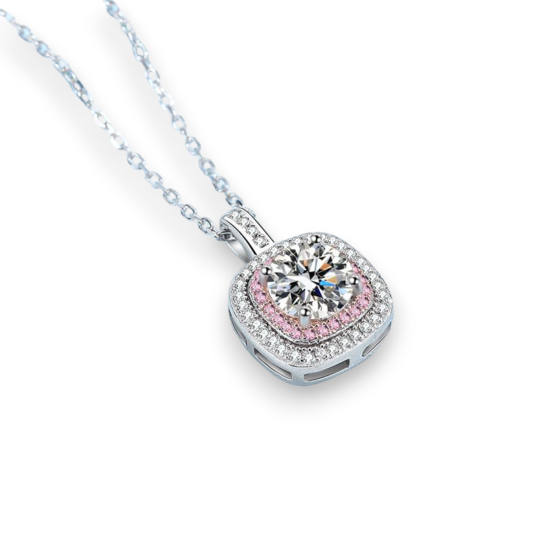 Round Moissanite Halo Pendant