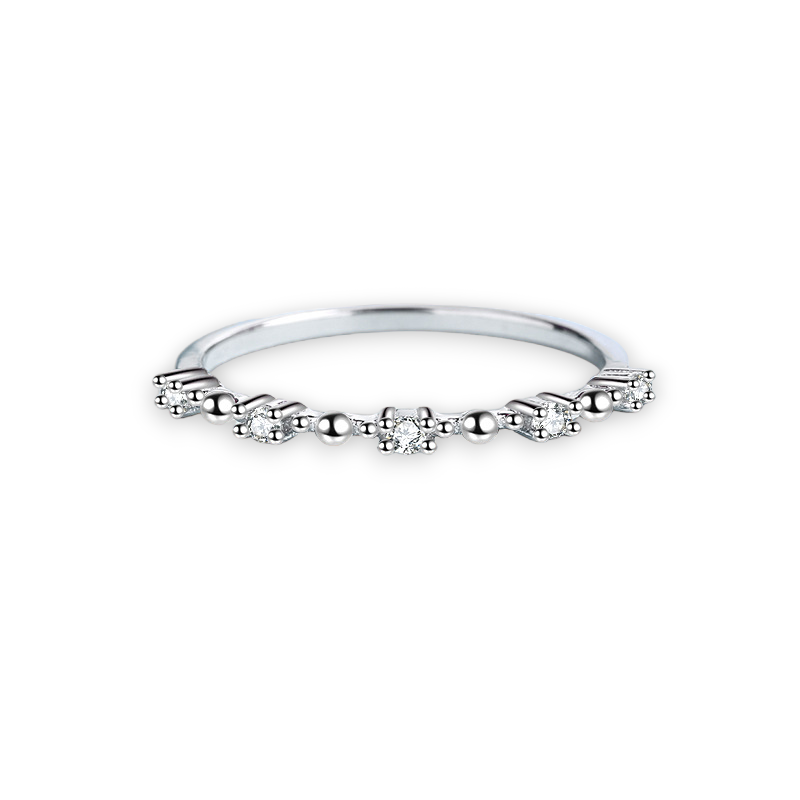 Round Moissanite Stackable Band