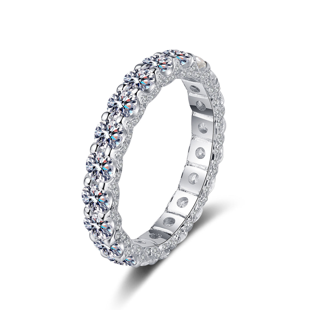 Round Moissanite Stackable Band(Refine)