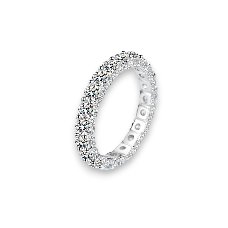 Round Moissanite Stackable Band(Refine)