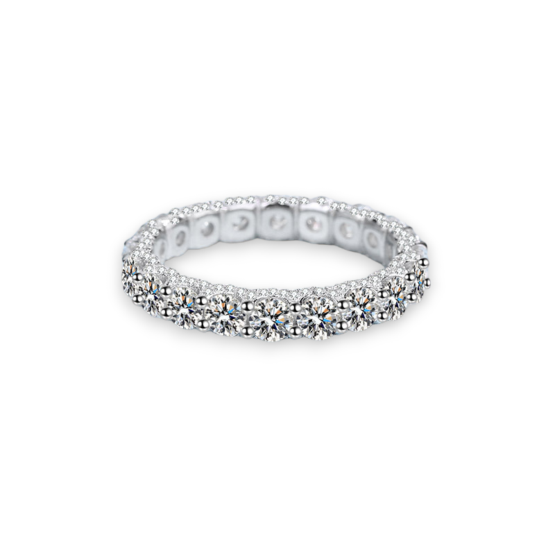 Round Moissanite Stackable Band(Refine)