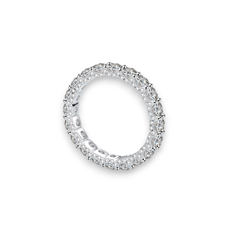 Round Moissanite Stackable Band(Refine)