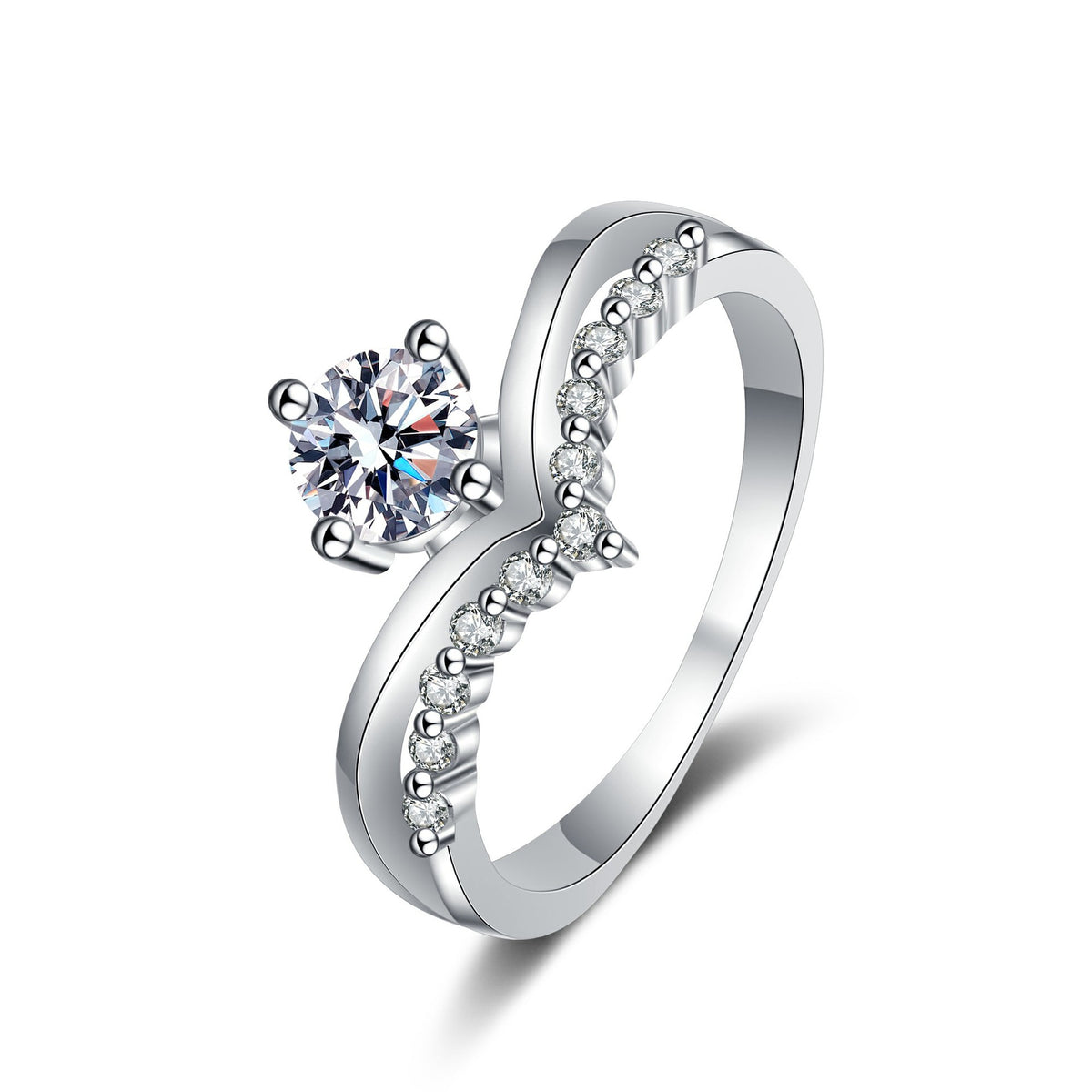 Round Twisted Engagement Ring