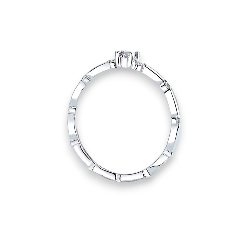 Round Moissanite Design Stackable Band