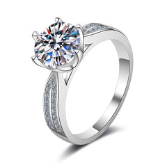 Round Pave Style Moissanite Ring