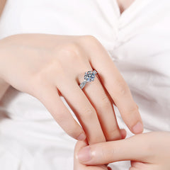 Round Pave Style Moissanite Ring