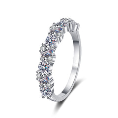 Round & Baguette Moissanite Stackable Band