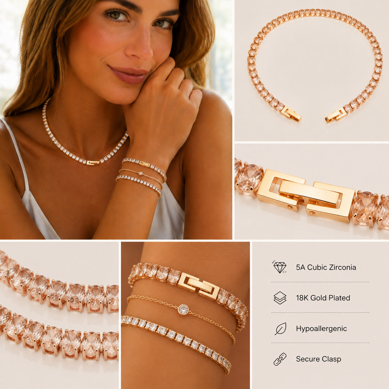 Elegant Classic Tennis Necklace