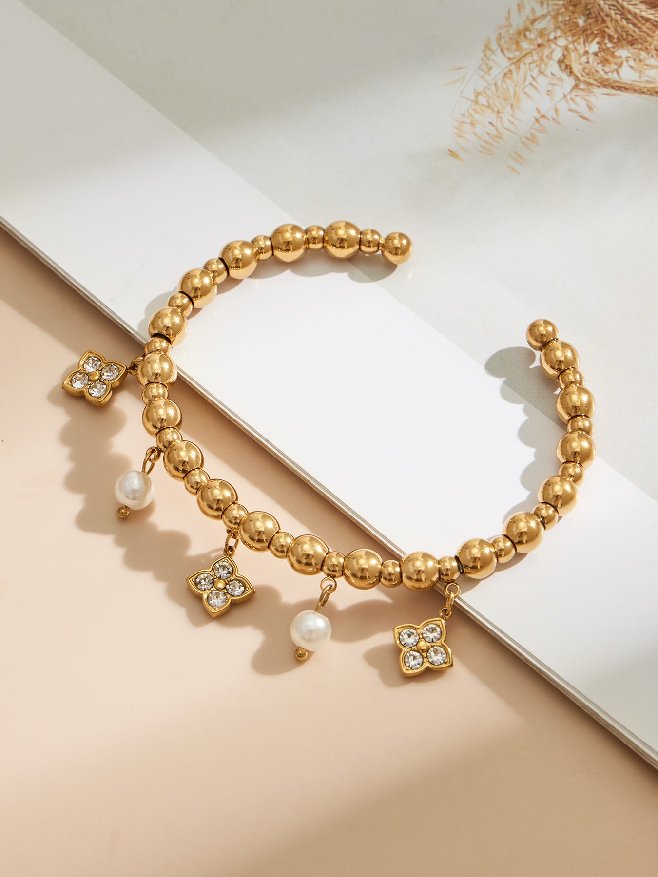 Gold Bead Fortune Bracelet