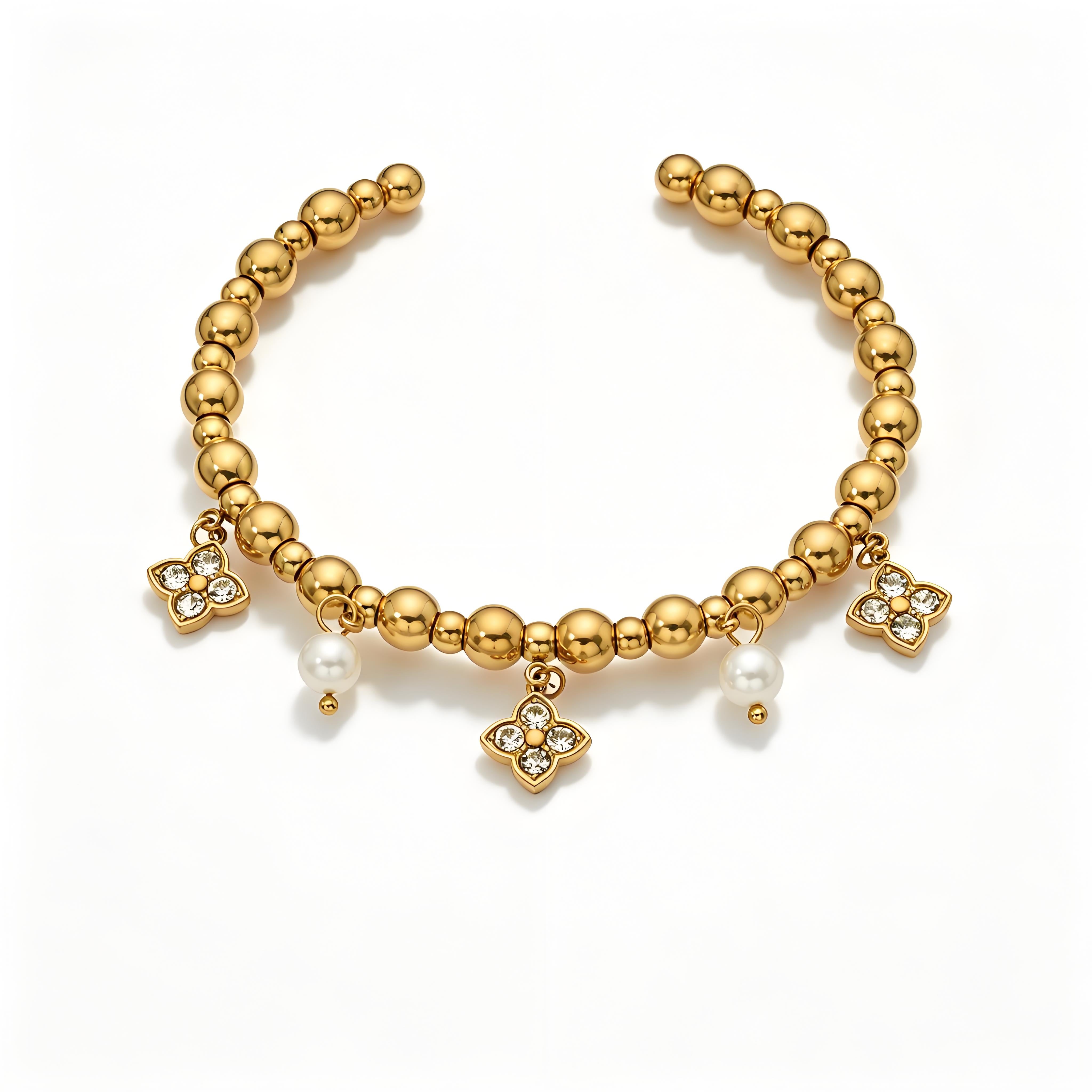 Gold Bead Fortune Bracelet