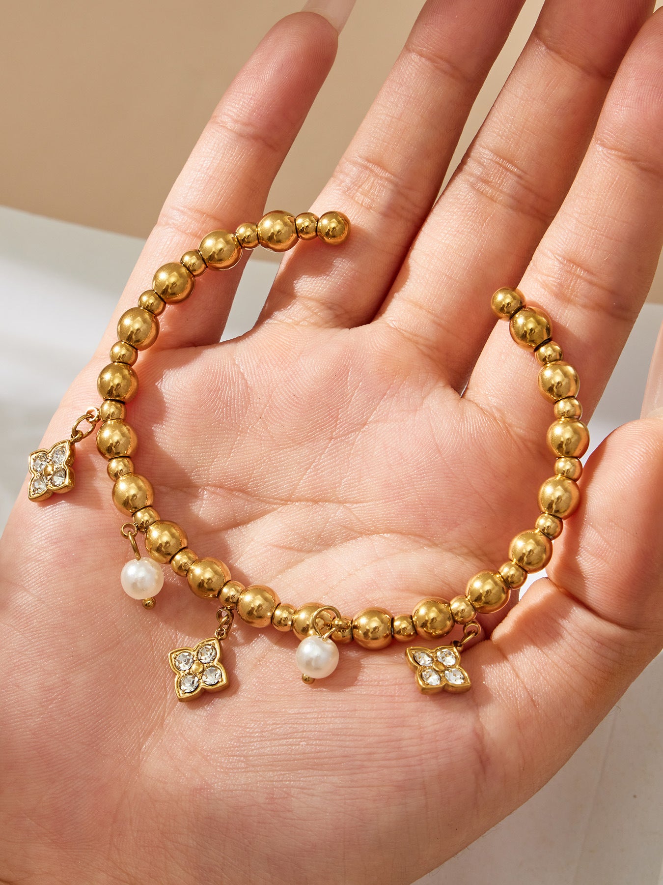 Gold Bead Fortune Bracelet