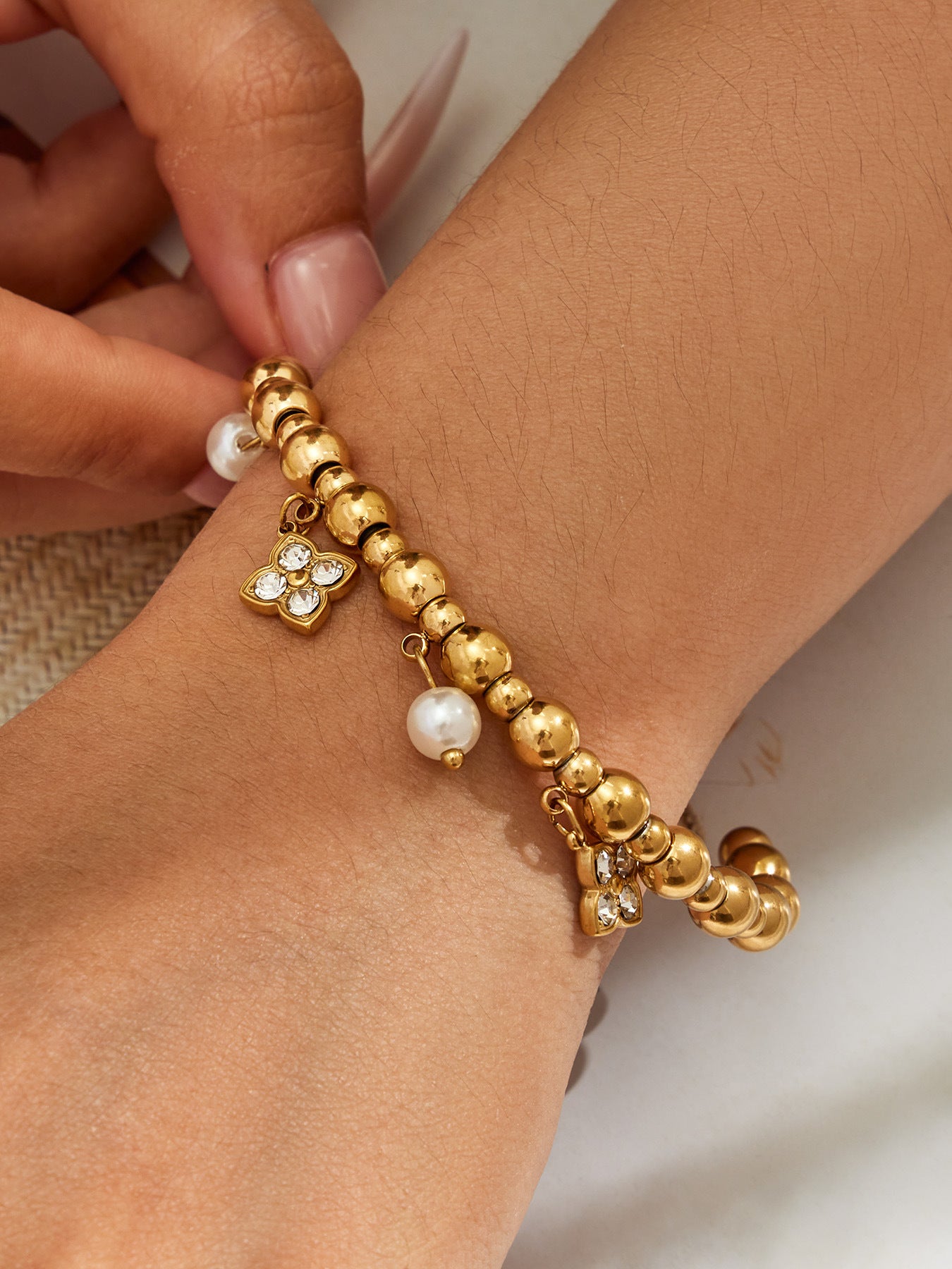 Gold Bead Fortune Bracelet