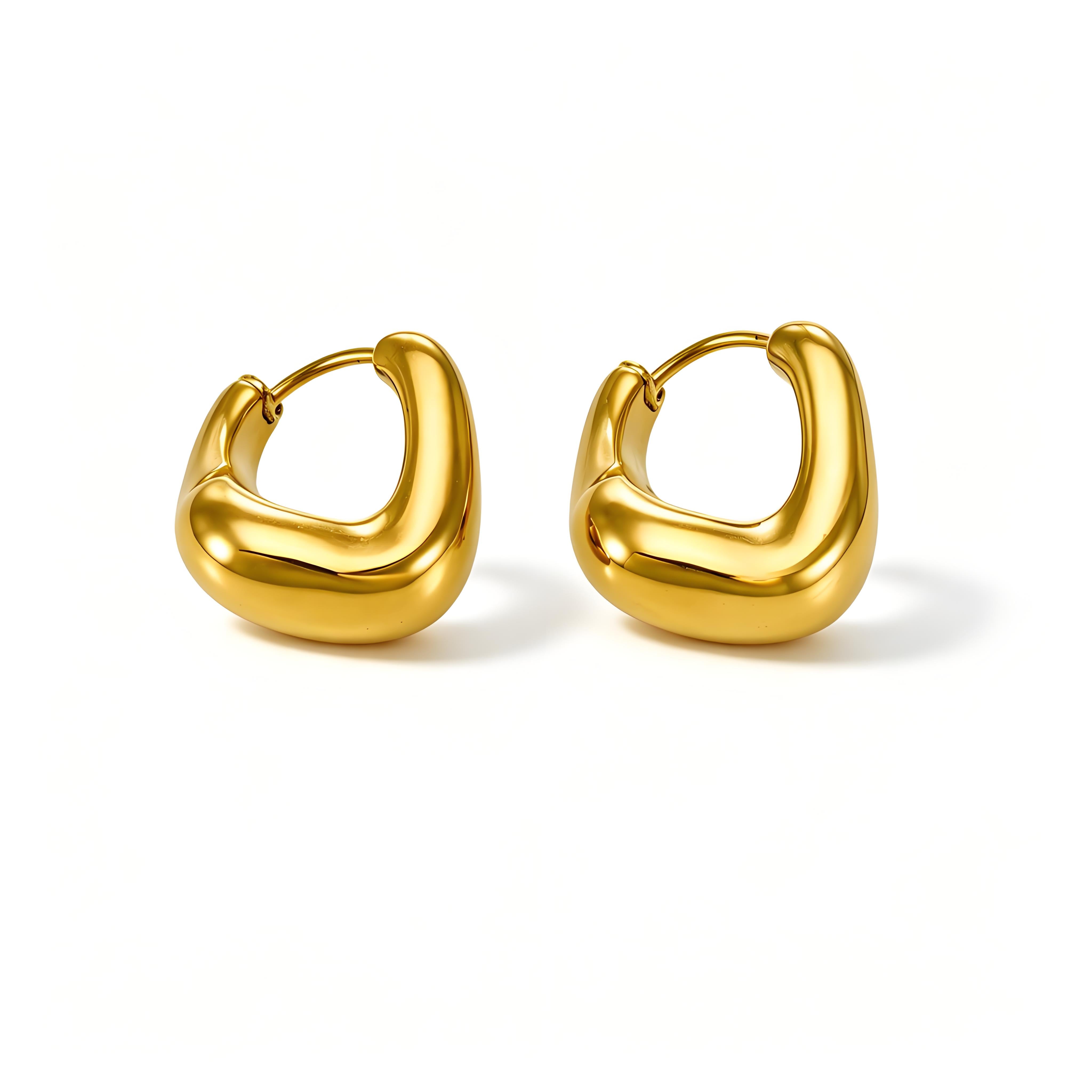 Pebble Curve Irregular Hoop Earrings