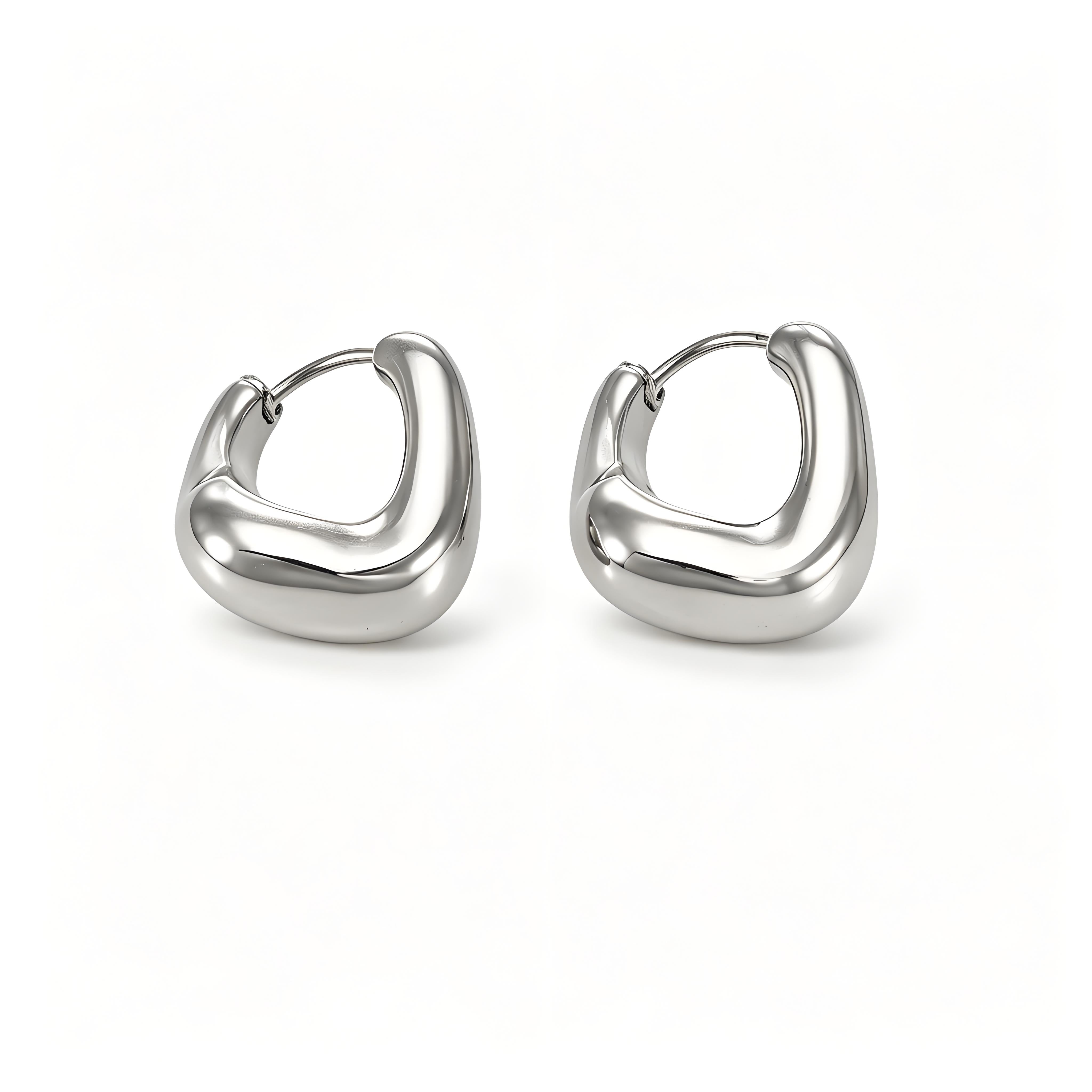 Pebble Curve Irregular Hoop Earrings