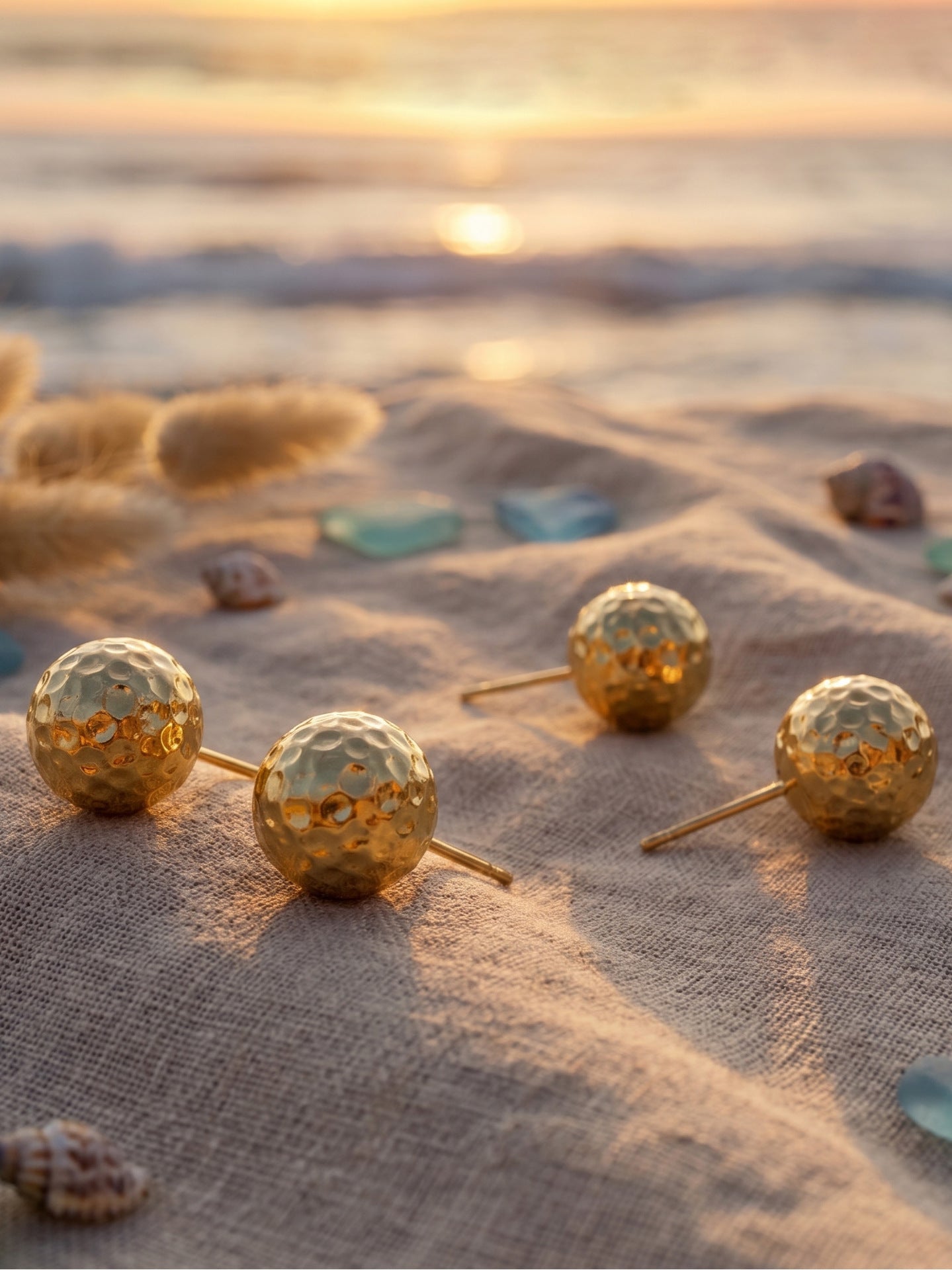 Textured Ball Stud Earrings