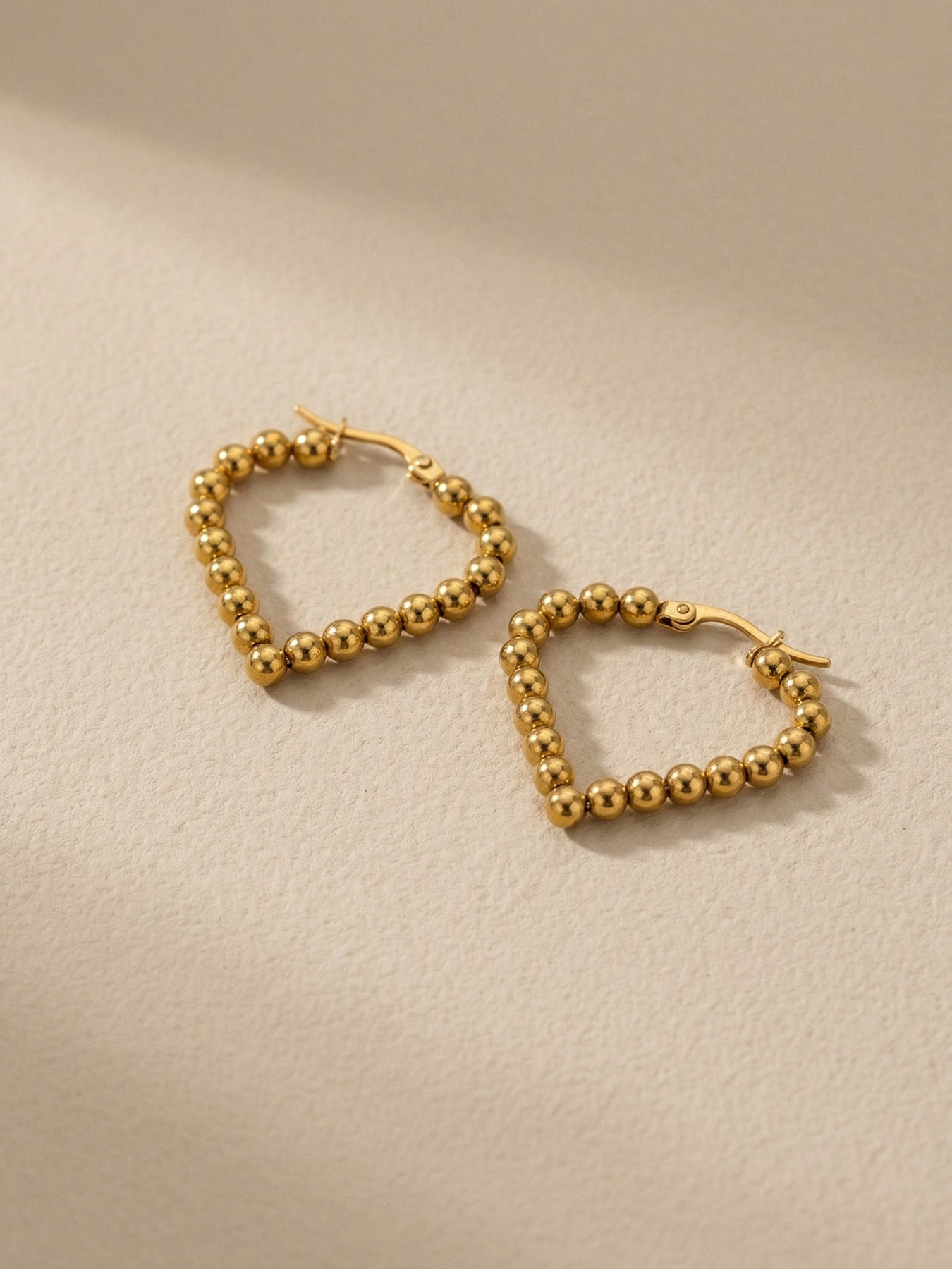Golden Bead Hoop Earrings