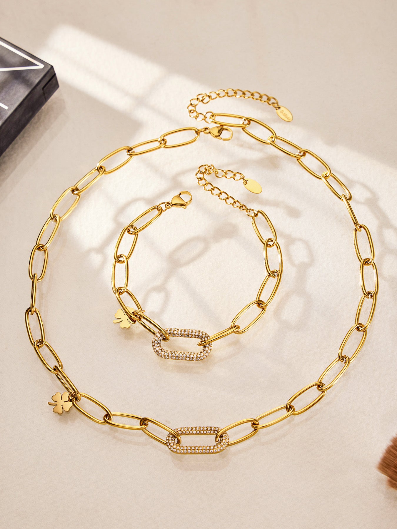 Lucky Clover Paperclip Bracelet