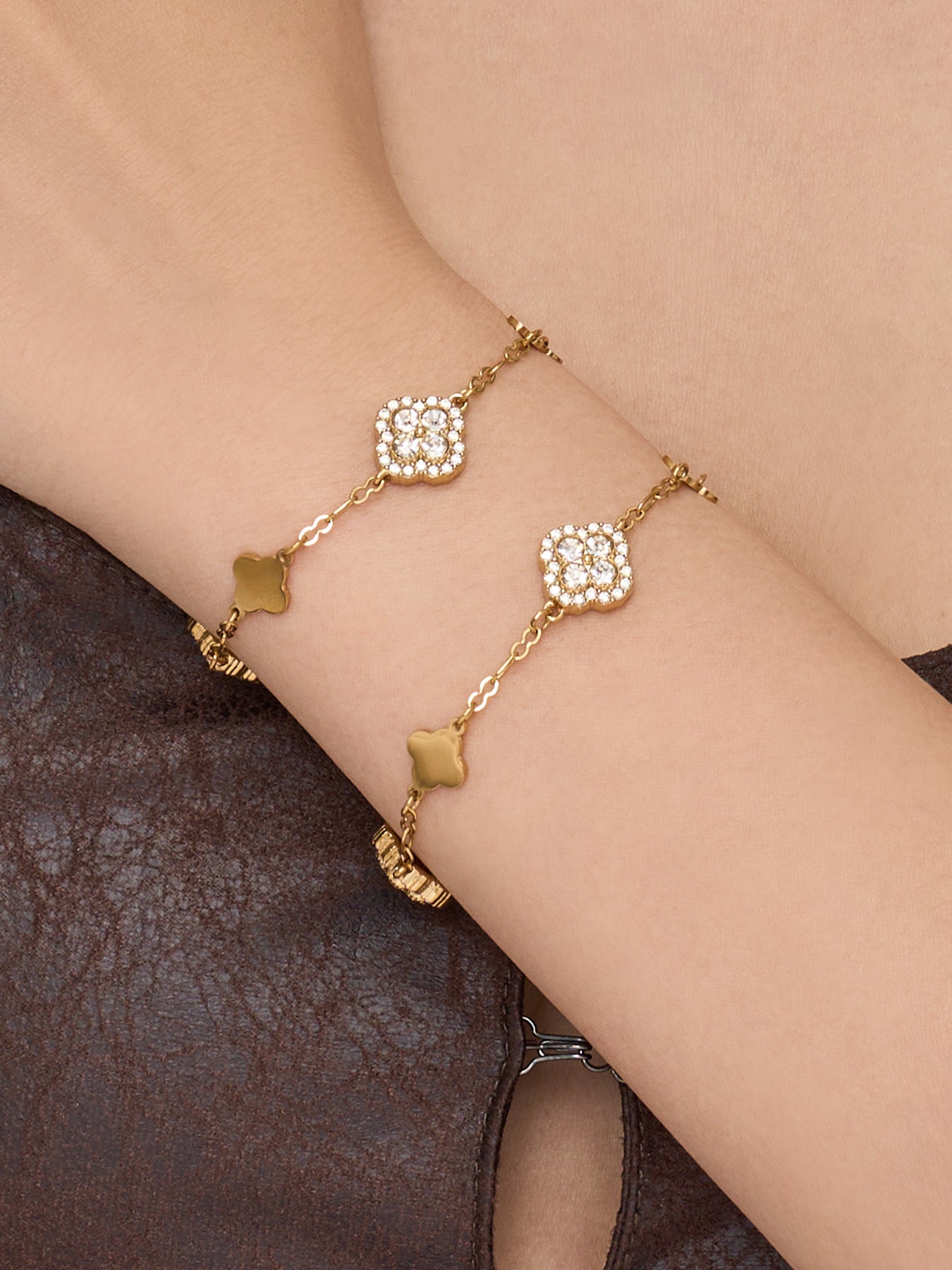Vintage Pave Clover Bracelet