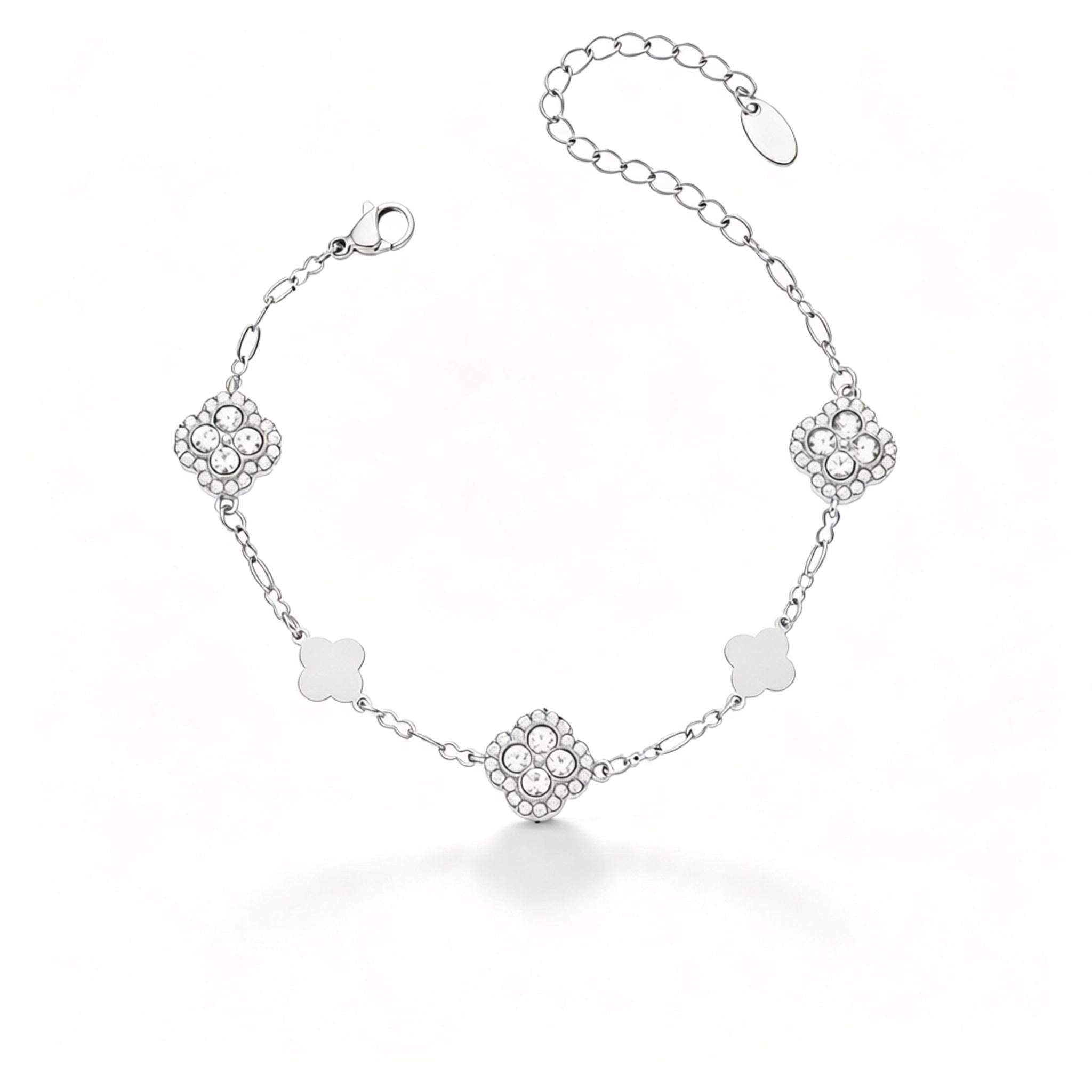 Vintage Pave Clover Bracelet
