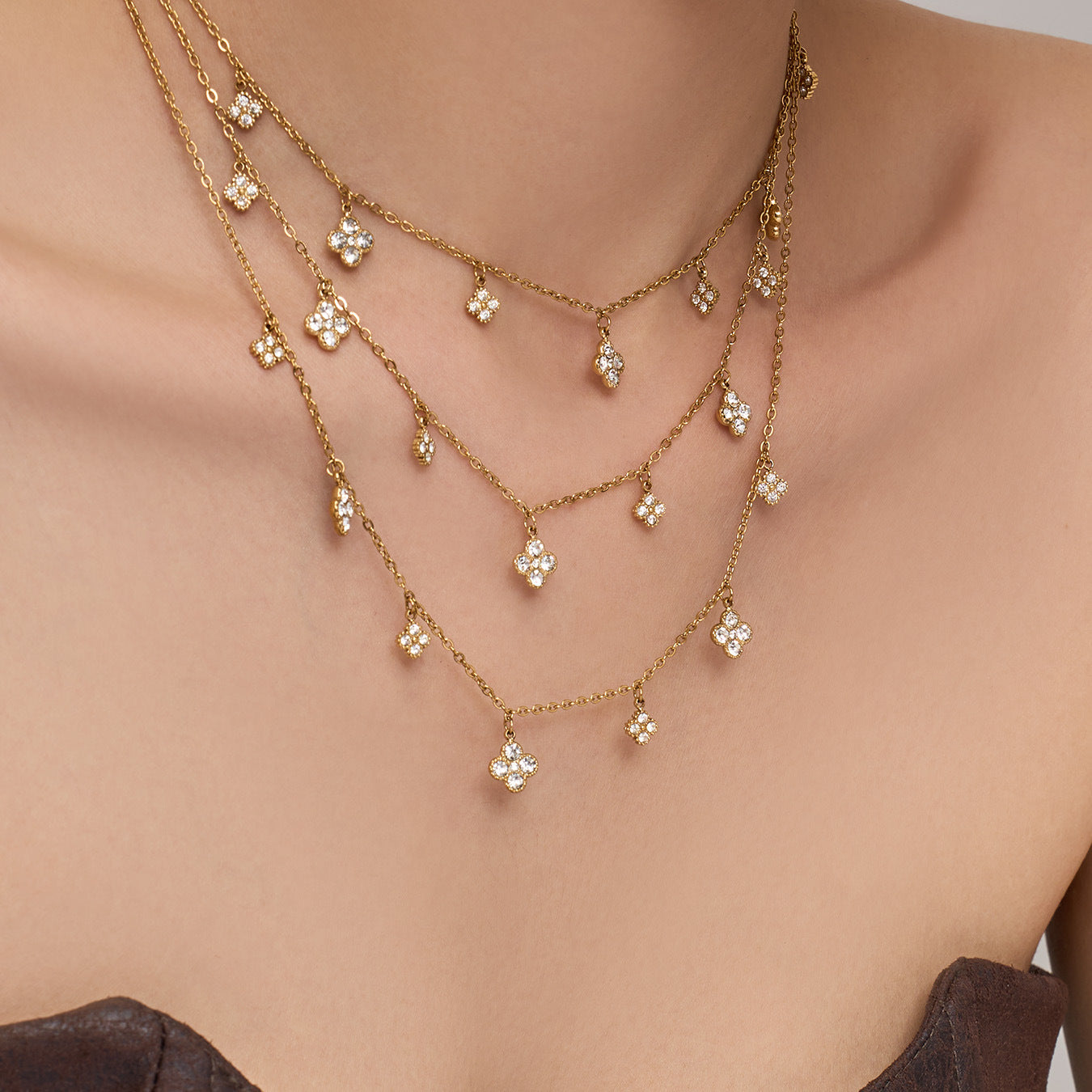 Double Layer Clover Necklace