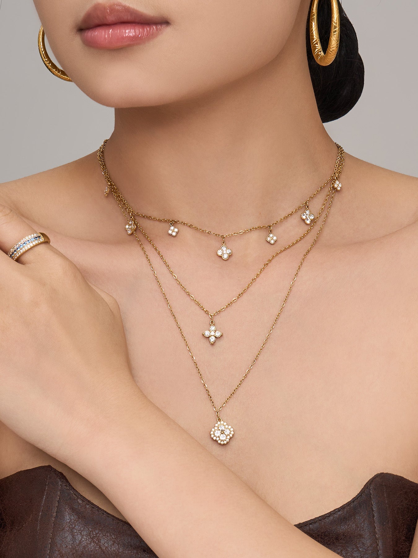 Double Layer Clover Necklace