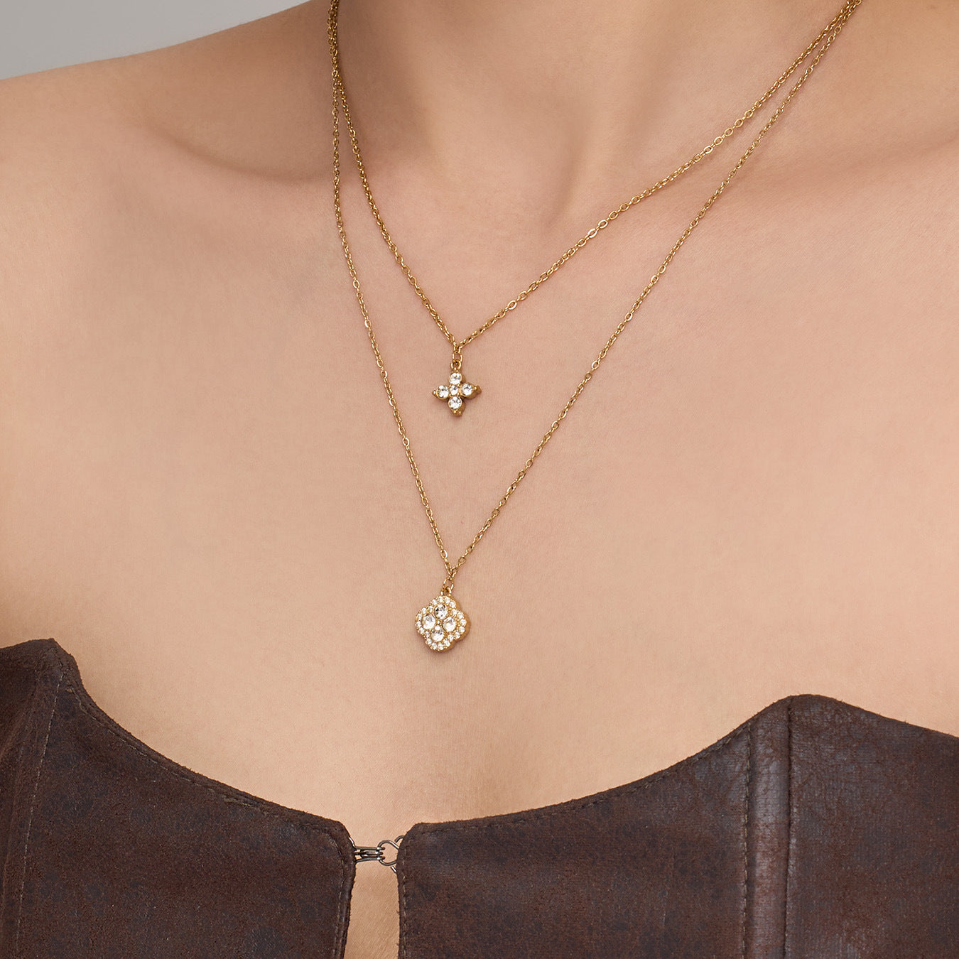 Floating Clover Drop Dainty Choker