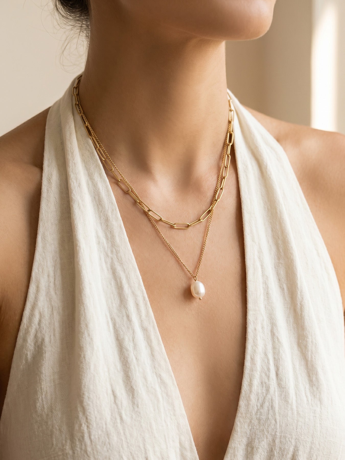 Aura Stack Pearl Necklace